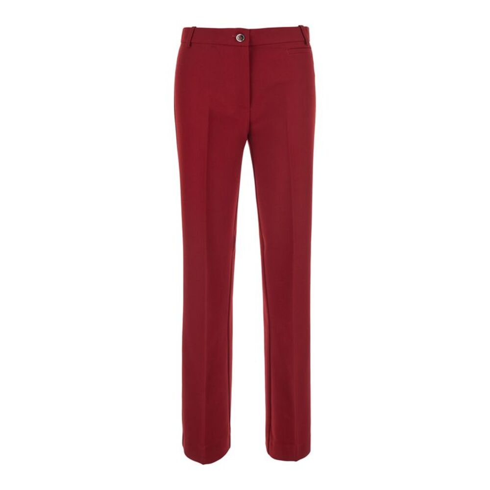 Pinko Women 'Protea' Red Pants With Belt Loops In Fabric For Women